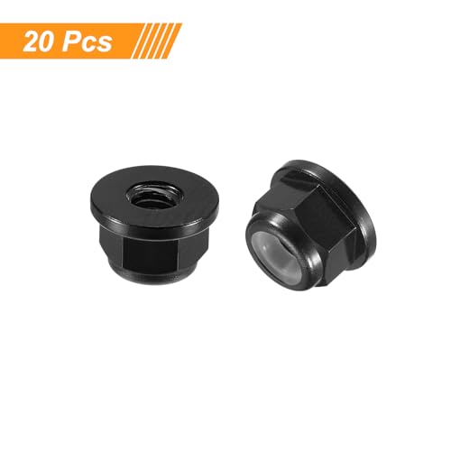 uxcell Nylon Insert Hex Lock Nuts 20Pcs M2.5 x 0.45mm Aluminum Alloy Black - size: M2.5 x 0.45mm