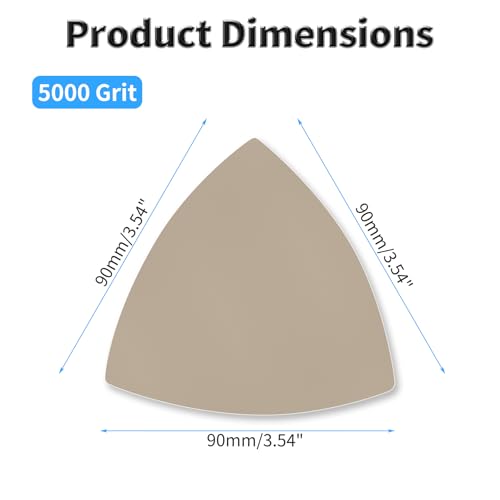 12 Pcs Detail Sander Sandpaper, 5000 Grit Triangular Sandpapers - size: 5,000 Grit