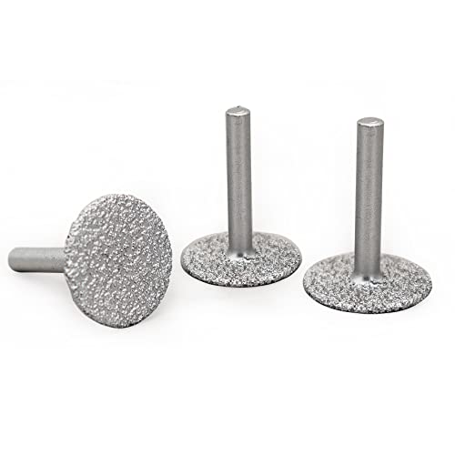 SHDIATOOL 3-Piece 30mm Diamond Wheel for Cutting/Shaping Tiles Marble Brick Granite Concrete with 6mm(1/4 inch) Shank 46 Grit - size: 30mm