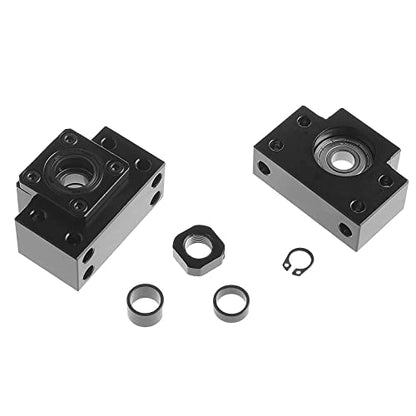 ANWOK 2pcs Ballscrew End Supports 1pcs BK15 Fixed Side + 1pcs BF15 for CNC Router Parts RM / SFU2005 Ballscrew 2005 Ball Screw Bearing Block Bracket - size: BK15+BF15