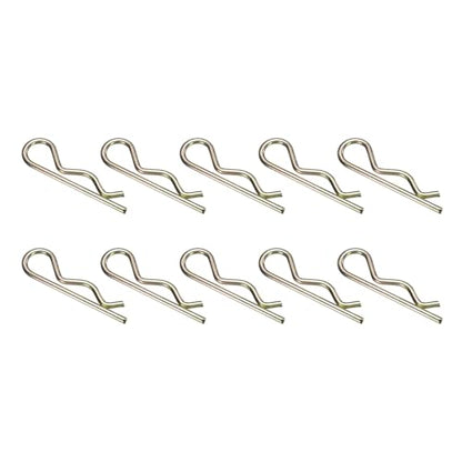 uxcell 10Pcs Hitch Pin Clip, 6x120mm Zinc-Plated Spring Steel Retaining R Clip Retaining Wire Hair Pins Cotter Pin Assortment Kit Clips for Trailer Tractors Mower Carts Truck, Gold - size: 6x120mm