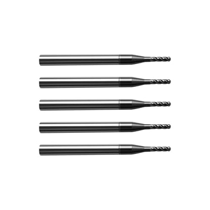 5Pcs 1/16" Carbide Ball Nose End Mills, ALTiN Coated, 4 Flute - size: 1/16 in