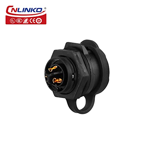 CNLINKO IP68 Circular Panel M16 Plastic 3 Pin Plug and Socket Electrial Waterproof Auto Wire Harness Solder with Cover for Power Equipment DC/AC Welding Connector (3 Pin) - size: 3 Pin, style: Single-Hole Set/Plug without Cable