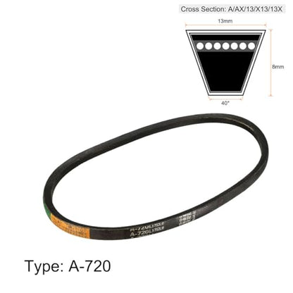 uxcell A753 V-Belts 753mm Pitch Girth 13mm Top Width 8mm Thickness A-Section Rubber Drive Transmission Belt - size: 720mm