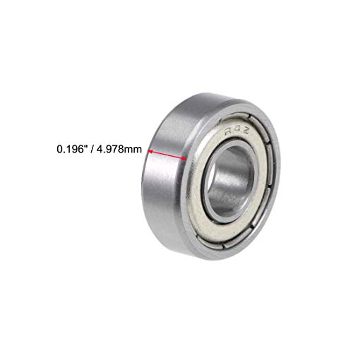 uxcell R4ZZ Deep Groove Ball Bearing 1/4-inchx5/8-inchx0.196-inch Shielded Z2 Lever Bearings 10pcs - size: 1/4"x5/8"x0.196"