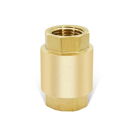 1/2" NPT Vertical Spring Check Valve, Brass, Heavy-Duty, Female Thread DN15 - size: 1/2"-NPT
