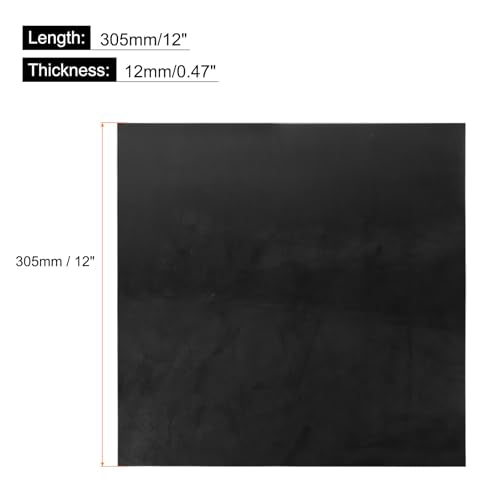MECCANIXITY Solid Rubber Sheet 1/2" Thick x 12" Wide x 12" Long, Anti-Slip Neoprene Rubber Roofing Material for Gaskets DIY Material, Pads, Seal, Bumpers - size: 1/2" x 12" x 12"