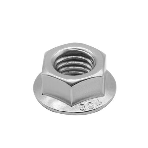 Beduan 30PCS M8*1.25 Serrated Flange Hex Lock Nuts Bright Finish - size: M8*1.25