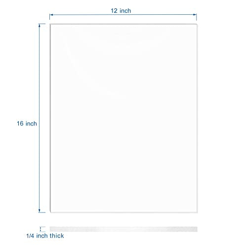 KAITELA Clear Cast Acrylic Sheet 12" x 16" x 1/4" Thick (6mm), Pack of 2 - size: 12" x 16", 1/4" Thick