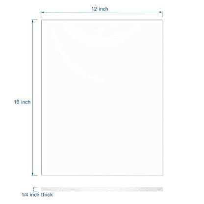 KAITELA Clear Cast Acrylic Sheet 12" x 16" x 1/4" Thick (6mm), Pack of 2 - size: 12" x 16", 1/4" Thick