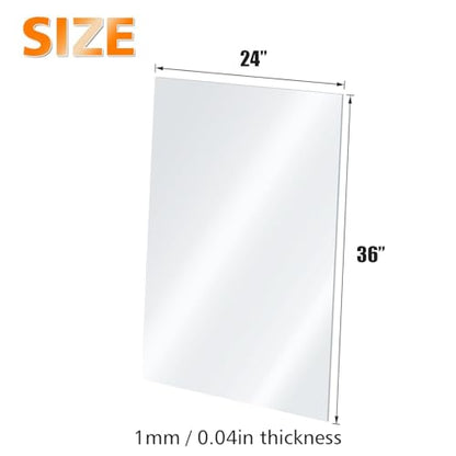 Egofine Plexiglass Sheets Acrylic Sheets 12 Pack of 24x36’’ 0.04 Thick Clear Plastic Cast Transparent Plexi Glass for Crafting Projects, Replacement Picture Frame Glass, DIY Display, Easy to Cut - color: Clear, size: 24x36"