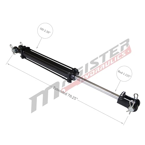 Double Acting Hydraulic Cylinder - AG Tie-Rod Hydraulic Cylinder 2500 PSI Agriculture Standard 2" bore 30" Stroke (2x30) - size: 30" Stroke, style: 2" Bore