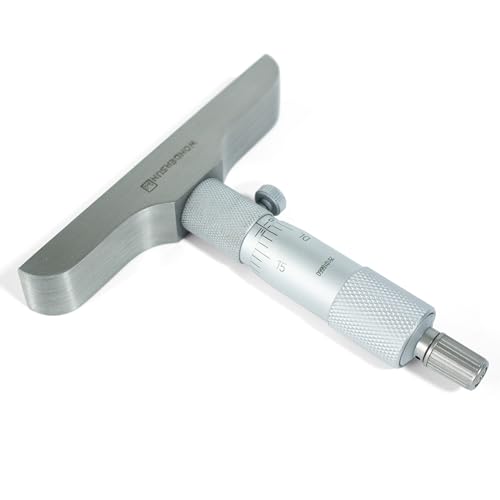 Depth Micrometer, 0-1" Measuring Range, 0.001" Graduation, Professional Precision Depth Gauge for Machining, Engineering & Metalworking, High Accuracy Tool - size: Depth Micrometer (0-1" Range)