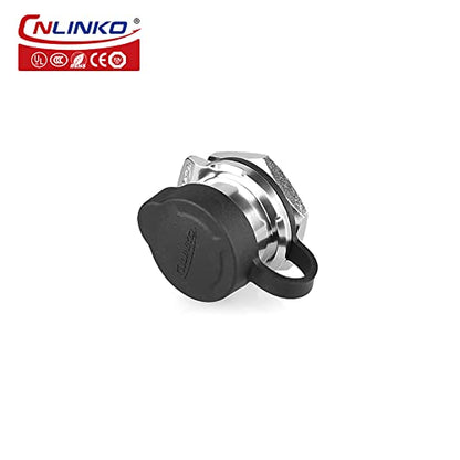 CNLINKO LP20 5 Pin Waterproof Connectors,IP68 Circular Connectors Fast Locking Plug,2-12 Pin Power Connector M20 Male Female Plug,LED Outdoor Lighting Connectors(5 Pin) - size: 5 PIN, style: Black/Single-Hole Socket