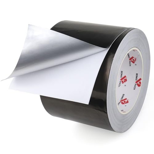BOMEI PACK Black Aluminum Tape - HVAC Sealing & Patching Hot & Cold Air Duct Tape - 4 Inch - size: 4 Inch
