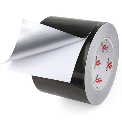 BOMEI PACK Black Aluminum Tape - HVAC Sealing & Patching Hot & Cold Air Duct Tape - 4 Inch - size: 4 Inch