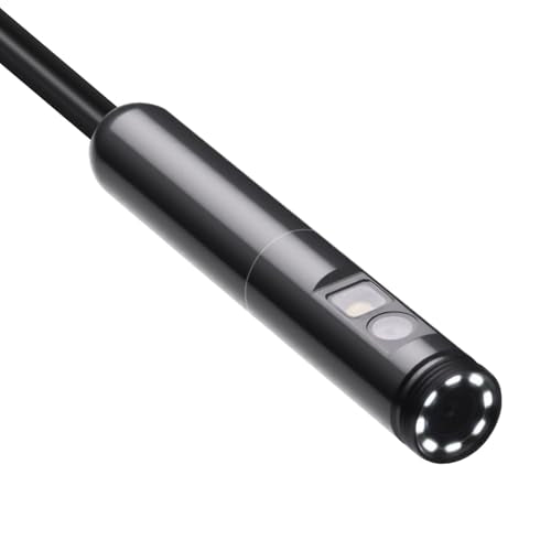VEVOR Endoscope Camera with Light, Dual Lens Borescope for Android & iOS, 1920P HD Inspection Camera with 8 + 1 LED Light, 2X Zoom, 16.4FT Snake Cable, IP67 Waterproof Snake Camera for Auto, Plumbing - size: 16.4FT