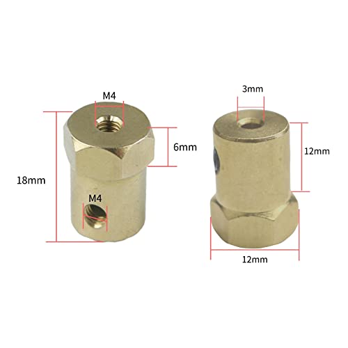 CHANCS 6 Pieces 3mm Motor Flexible Coupling Coupler Connector for Car Wheels Tires Shaft Motor Accessories - size: 6PCS, style: 3mm
