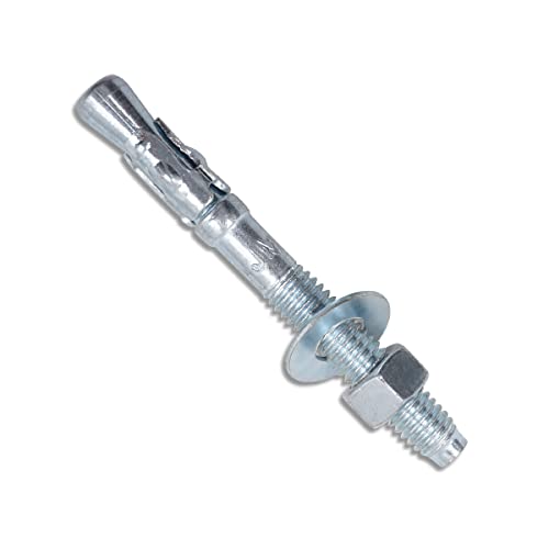 3/8 Concrete Anchors, Zinc-Plated Steel Wedge Anchors, 20 Pack - size: 3/8" x 3-1/2"