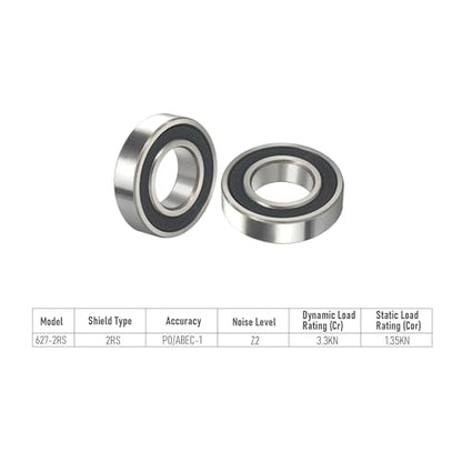 627-2RS 4 PCS Deep Groove Ball Bearing 7×22×7mm Double Black Rubber Sealed Ball Bearing Chrome Steel P0 Z2 Bearing for Industrial Machine,Power Tools and Mechanical Equipment - size: 627-2RS Size 7×22×7mm