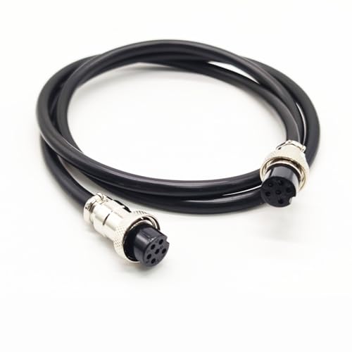 3.28 ft GX20 6 Pin Double Female Cable, GX20 6Pins Female to Female Head Aviation Cordset Electrical Connector Panel Mount Circular Metal Adapter Cordset for Ships 5A 200V 18AWG (1meter) - size: GX20 6Pin