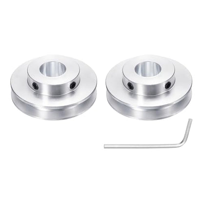 uxcell 1Pcs Single Groove Pulley, 15mm Fixed Bore 50mm Outer Diameter Aluminum Alloy Mechanical Belt Pulley with Hex Wrench for 6mm PU Round Belt - size: 15mm Bore, 50mm OD