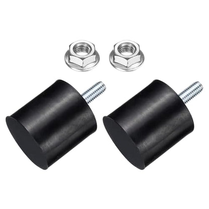 uxcell 2Pcs M8 Thread Rubber Mounts, Vibration Isolators, Cylindrical Shock Absorber with Studs 40 x 40mm with Non-Slip Nuts - size: M8 x 40 x 40mm