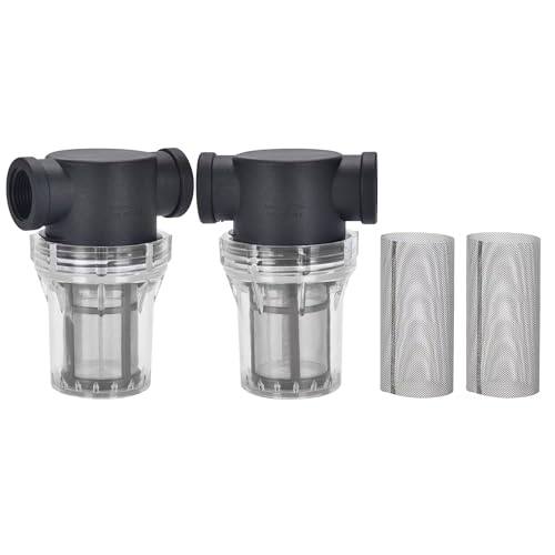 2 Pcs Water Filter, Twist-On Pipe Strainer, Nylon PA66 cover, PC bowl with 40 and 100 Mesh 304 Stainless Screen (3/4'' female) - style: 3/4'' female