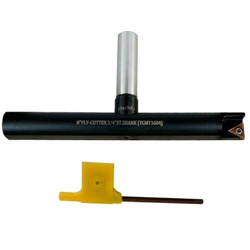MachEl New Balanced Design 8″ Fly Cutter Indexable Type with 3/4″ Straight Shank Single Insert Face Milling Cutter TCMT1604 Insert Included Torx Screw & Star Key Included - size: 8" Fly Cutter 3/4" Straight Shank