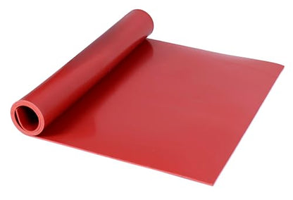 Neoprene Rubber Sheet Solid Rubber Strips Roll Mat PadInsulation High Temperature Rsistant for DIY Gaskets, Pads, Sealing, Cushion (Red, 12" X 23" X 1/16" (.062")) - color: Red, size: 12" X 23" X 1/16" (.062")