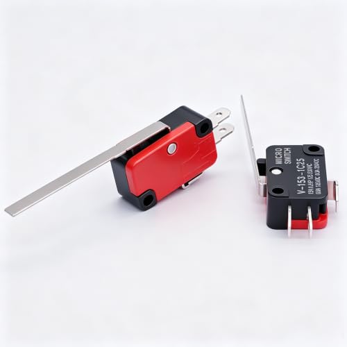 Twidec/6Pcs Micro Limit Switch Long Straight Hinge Lever Arm SPDT Snap Action Switch for Arduino V-153-1C25 - style: V-153-1C25
