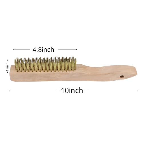MAXMAN Brass Brush 10", 2Pcs Heavy Duty Brass Wire Brush, Rust/Weld Remover - style: 2Pcs Brass Brushes