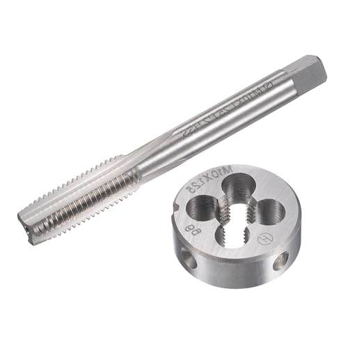 M10x1.25mm Metric Tap and Die Set,Machine Thread Screw Tap with Round Threading Die,Tap & Die Kit for Nut Screw Bolt Thread Repair - size: M10x1.25mm
