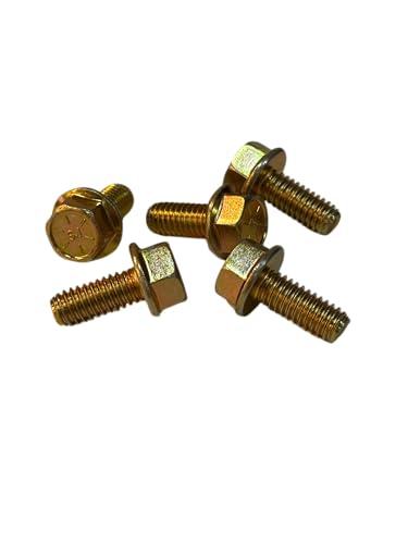 (100 Pieces) 5/16-18x3/4 Grade 8 Hex Flange Bolts Screws UNC Coarse Full Threads Zinc Yellow Trivalent
