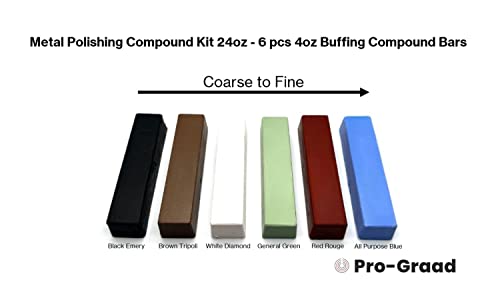 Metal Polishing Compound Kit 24oz - 6 pc Buffing Compound Bars