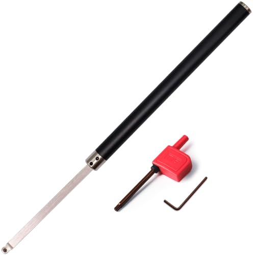 Wood Turning Tool Set Carbide Tipped Lathe Chisel Finisher Tools Bar with Ci3 12mm Round Carbide Insert Cutter for Wood Hobbyist or DIY or Carpenter