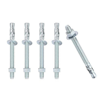 3/8" x4-1/2 Wedge Bolt 5 Pack Carbon Steel Zinc Plated - size: 3/8"x4-1/2"