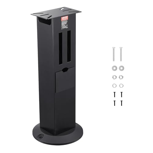 VEVOR Bench Grinder Stand, Heavy-Duty Bench Grinder and Vise Floor Pedestal with 11" x 6.7" Mounting Plate, Grinding Wheel Storage Compartments & Cast Iron Base, Compatible with Most Bench Grinders