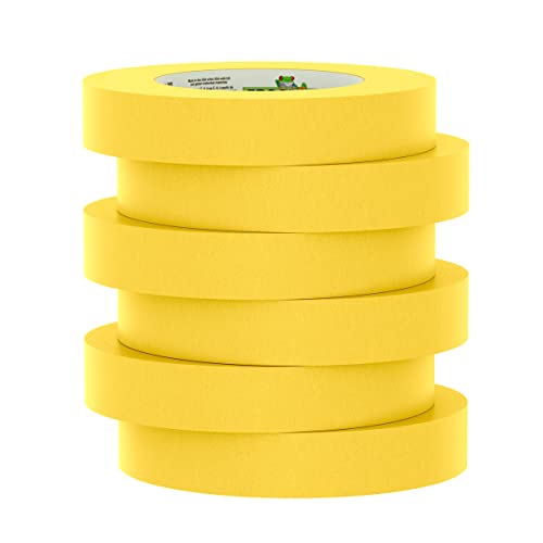 FrogTape 225 Gold Moderate Temperature Performance Grade Masking Tape, Medium-High Adhesion, 24mm x 55m, 6 Rolls per Pack - size: 24mm x 55m, 6 rolls per pack