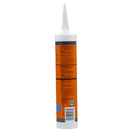 Gorilla 100% Silicone Sealant Caulk Window & Door, 10 Ounce Cartridge, Clear (1 Pack) - color: Clear, size: 10 Ounce