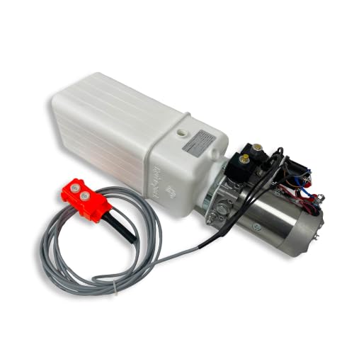 Hydraulic Pump for Dump Trailer 12 Volt DC Double Acting - Solenoid Hydraulic Power Unit 12 Quart Plastic Tank - Dump Trailer Electric Hydraulic Power Pack - size: 12 Quarts