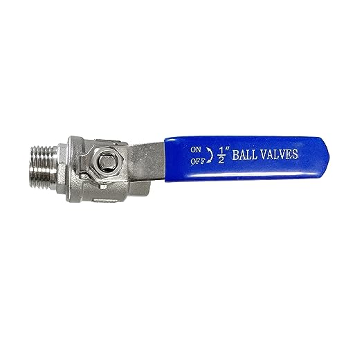 1/2" Male to Female Thread Full Port Ball Valves NPT 304 Stainless Steel for Water Oil Gas WOG1000 - size: 1/2 Inch