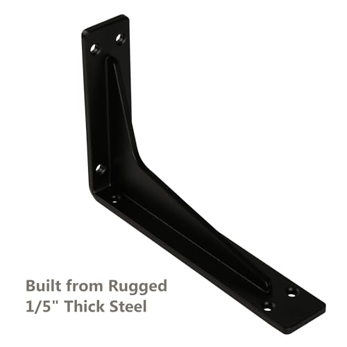 NEODROP 10 Inch Heavy Duty Shelf Brackets, Premium Metal Wall Bracket for Mantel, Countertop Support, Garage Storage Shelves | High Strength Corner Brace | 4-Pack Floating Shelf Hardware - size: 10 Inch, style: 4 Pack