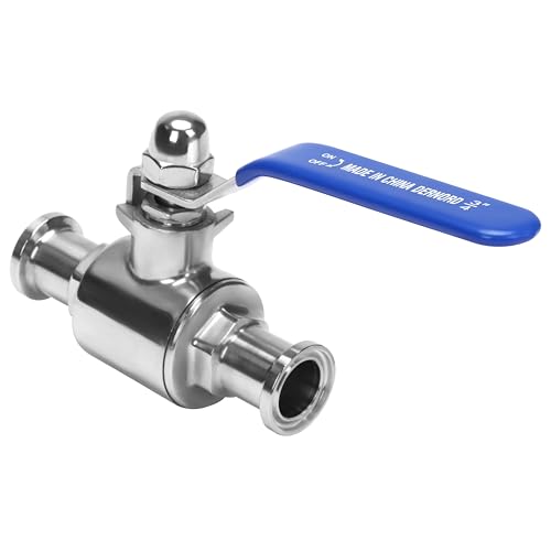 DERNORD 1/2" Tri-Clamp Ball Valve Stainless Steel 304,PTFE Lined. (3/4 inch Tube OD) - size: 3/4 inch Tube OD ( 1/2"TC )
