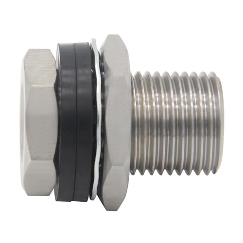 Stainless Steel Bulkhead Fitting 1/4 NPT Female 1-1/2" Length 2Pcs - size: 1/4" NPT Female to 1-1/2" Length