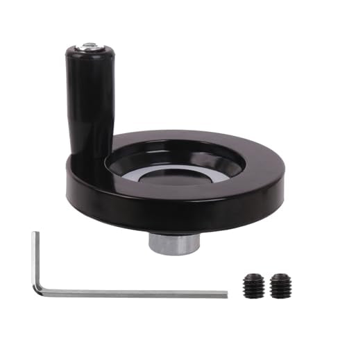 Solid Dished Hand Wheel | 80mm Wheel Diameter | 8mm Mounting Hole - size: Setscrew Style - 80MM OD x 8MM HOLE