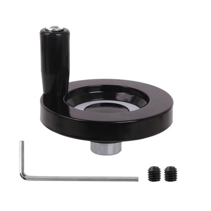 Solid Dished Hand Wheel | 80mm Wheel Diameter | 8mm Mounting Hole - size: Setscrew Style - 80MM OD x 8MM HOLE