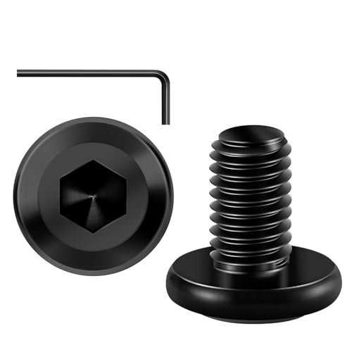Mywish M6 x 12mm 20Pcs Flat Head Hex Socket Cap Screws Bolts, 304 Stainless Steel Furniture Bolts Full Thread, Black Oxide & Hex Spanner - color: Black-M6, size: 12mm