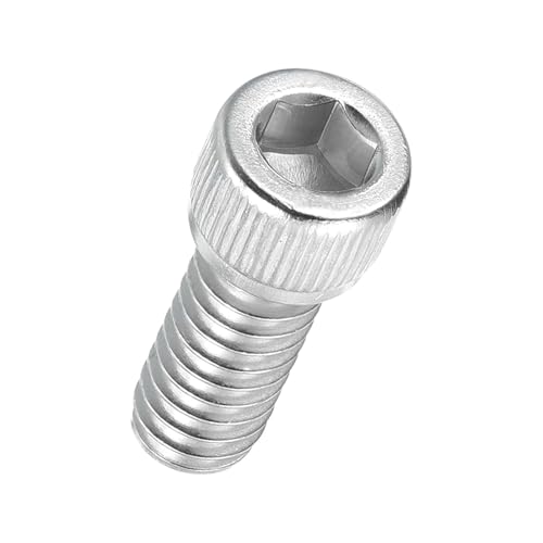 50pcs Socket Head Cap Screws 1/4"-28x1/2 304 Stainless Steel Silver - color: Silver, size: 1/4"-28x1/2"