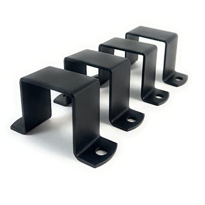 1x1" Square Tube Strap Clamp, Powder Coated Black, bracket clamp U-type - 4-Pack - size: 1"x1"